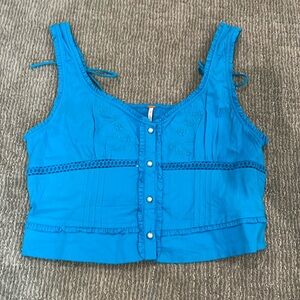 NWT Free People sleeveless blue tank size L